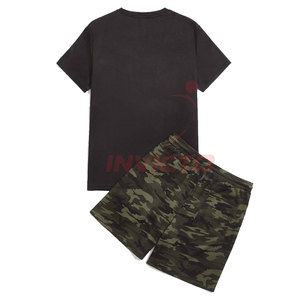 Conjunto de camiseta y pantalones cortos personalizados para hombre, tela transpirable, estilo moderno, colección de ropa informal de verano, conjunto de camiseta y pantalones cortos - Product Image 2