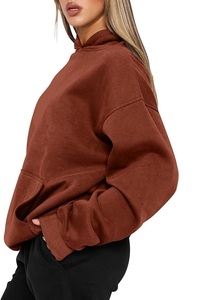 Nouveau design, service OEM, sweat-shirt à capuche ample décontracté pour femmes, couleur unie, confortable, fabriqué en usine au Bangladesh, meilleur prix - Product Image 3