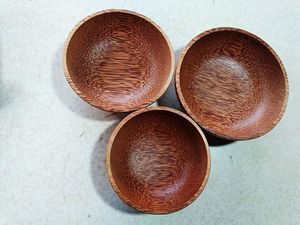 Wholesale Coconut Bowl Coconut Shell Bowl Tableware Food <b>Container</b> Dried Fruit Plate Salad Coconut Wood Bowl Set - Violet - Product Image 6
