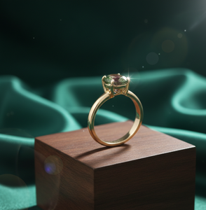 Bague Statement en Améthyste Verte, Argent Sterling 925 Plaqué Or 18K, Bague Cocktail, Bijou Vintage, Cadeau pour Elle, Bijoux Tendance - Product Image 2