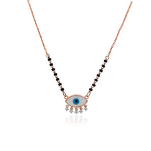 Mangalsutra con Diamante Natural de 0.11 Ct, Certificado IGI, Corte Brillante Redondo H-I, Claridad VS-SI, Joyería Tradicional de Oro Minado en Tierra - Product Image 2