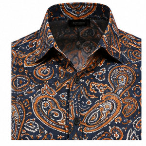 Chemise décontractée de luxe moderne pour homme, coupe décontractée, manches courtes, imprimé par transfert thermique, 100% coton respirant, séchage rapide, été - Product Image 3