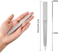 Ensemble de 6 limes à ongles droites pour manucure et pédicure UBI, en acier inoxydable, double face, grain fin, 5,5 pouces, design classique, nouveau modèle
