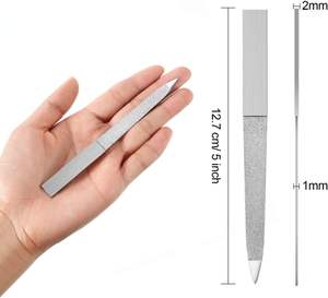 Juego de 6 Limas de Uñas de Diamante Zebra para Manicura y Pedicura, de Acero Inoxidable, Doble Cara, Grano Fino, Naturales, Duraderas, para Uñas Acrílicas y Postizas - Product Image 5