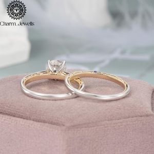 Bague de fiançailles Charm_Jewells pour femme en argent 925 avec moissanite taille coussin, sertissage à griffes, style classique, certifiée IGI, 3 g - Product Image 3