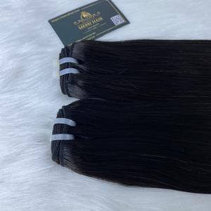 Extensions de cheveux vierges vietnamiennes Remy, lisses, double trame, 100% cheveux humains, noir naturel, en stock - Product Image 3