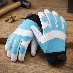 Gants de travail en cuir de vachette grainé, antidérapants, résistants, doux et confortables, résistants à la chaleur, pour le jardinage - Product Image 6