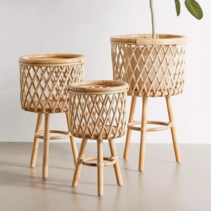 Outdoor Rattan <b>Plant</b> <b>Stands</b> Patio Wholesale Cheapest Price Natural Pot Holder for <b>Plants</b> and Flowers - Product Image 2