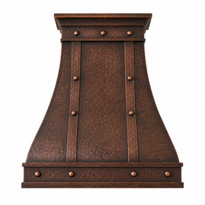 Campana extractora de cobre martillado clásica hecha a mano, diseño clásico, campana de cobre martillado, campana extractora antigua personalizable - Product Image 4