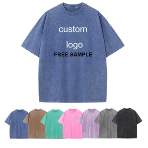 Customized Plus Size Vintage Acid Wash Breathable Oversized Solid Color 100% Cotton 220g Men's Hoodies Wholesale - Product Image 2