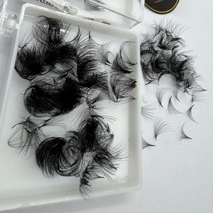 Extensions de cils pré-éventailées Volume Mega Base Pointue Noire 10D 12D 14D 16D 20D Courbure C/CC/D/M/L Cheveux Synthétiques - Product Image 4