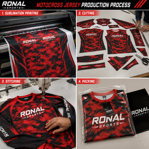 RONAL SPORTS Jersey Unisex de Manga Larga, Rojo y Negro, Camuflaje, Transpirable, Talla Grande, de Secado Rápido, para Motociclismo - Product Image 5