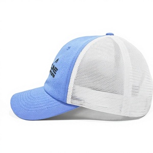Adjustable 2D Embroidery Unstructured 6 Panel Breathable White Mesh Trucker <b>Hat</b>, Produced in Vietnam, Comfortable Casual Wear - Product Image 4