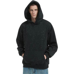 Winter Custom Printed Unisex French Terry Boxy Rhinestone Hoodie with Digital Printing Plain Dyed Eco-Friendly High Quality - Product Image 5