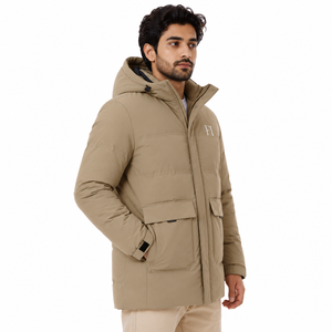 Heavyweight Padded Parka Streetwear Outerwear Custom <b>Men</b> Hooded Insulated Winter Jacket Oversized Zip Up <b>Men's</b> Jackets OEM Bulk - Product Image 3