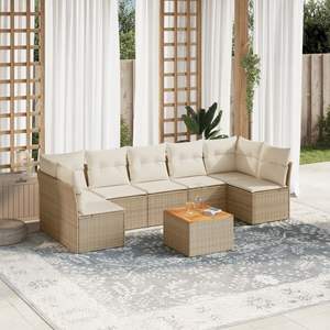 Set Divano da Giardino Beige Crema - Product Image 1