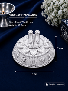 Jaipur Metals - Ídolo Religioso de Vishnu Padam Fundido en Plata 999 |   100% Latón |   5x5x2 cm |   38g |   Decoración del Hogar y Regalos - Product Image 3