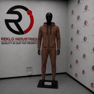 Conjunto de Sudadera con Capucha y Pantalones para Hombre, Color Marrón, Cierre Completo, Estilo Casual, Color Sólido, Algodón, para Otoño, Corte Regular con Detalles Laterales - Product Image 3