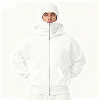 Sweat à capuche cagoule homme Y2K gothique double face avec fermeture éclair, 100% coton, streetwear hiver tendance
