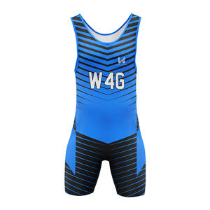 Combinaison de lutte personnalisée pour homme, imprimée sur mesure, en spandex/polyester, de haute qualité, respirante, légère, extensible, séchage rapide - Product Image 2