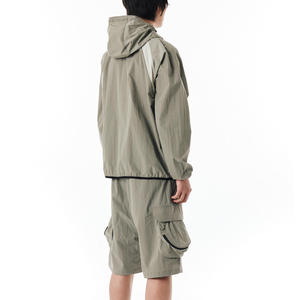 Custom 2-Piece Casual Winter Windbreaker <b>Zip</b>-<b>Up</b> <b>Jacket</b> & Shorts Sets - Product Image 6