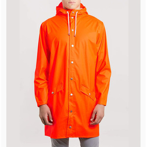 เสื้อกันฝนผู้ชายแบบยาว กันน้ำ ใช้ซ้ำได้ มีฮู้ด สำหรับกิจกรรมกลางแจ้ง - Product Image 5