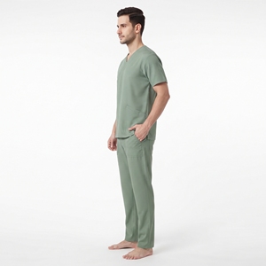 Camiseta Médica de Enfermería para Hombre, Cuello en V, Camisa de Hospital con Múltiples Bolsillos, Cuello Superpuesto, Uniforme para el Cuidado de la Salud - Product Image 3