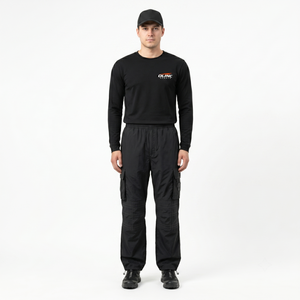Pantalon cargo techwear pour homme, 120 g/m², en nylon froissé Ripstop, coupe large et ample, style streetwear, fabricant de vêtements sur mesure OEM - Product Image 1