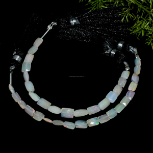 Perles de pierres précieuses opale éthiopienne de haute qualité forme Rectangle à facettes 4 pouces 5x4 à 7x5 MM brin pour la fabrication de bijoux - Product Image 2