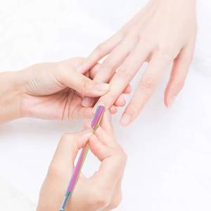 Pousse-cuticules chirurgical Morje à double extrémité en acier inoxydable, réutilisable, double usage, pour manucure, avec boîte de rangement - Product Image 2