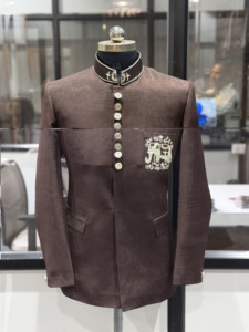 Luxury Dark Brown Sherwani Men Traditional Winter Party Wedding Wear Indian Pakistani Groom Reception Bandhgala Indo Western - Product Image 4