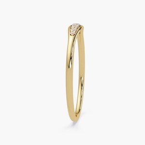 10K/14K/18K Gold Graduated Lab Grown Diamond <b>Ring</b> Minimalist <b>Stacking</b> Band Pinky <b>Ring</b> Tapered Pave Set Band Everyday Luxury Gift - Product Image 6