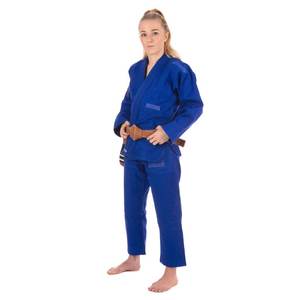 Uniforme de Judo y Karate Azul, Dobok de Artes Marciales, Top y Pantalones Personalizados para Lucha, Ropa de Entrenamiento para Mujeres Adultas, Poliéster/Algodón 160g - Product Image 2