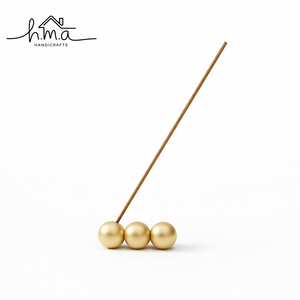 Minimalist Brass Ball Incense Holder Triple Sphere Design <b>Stick</b> Burner Modern Metal Incense Stand Home Decor Aromatherapy Holder - Product Image 1