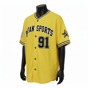 Camiseta 100% algodón para hombre, corte holgado, estampada, estilo jersey de béisbol, secado rápido, poliéster, ribete negro, gráficos cosidos. - Product Image 4