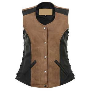 Chaleco de Cuero 100% de Buena Calidad para Mujer, Precio Razonable, Ropa Transpirable, Chaleco de Cuero para Mujer - Product Image 1