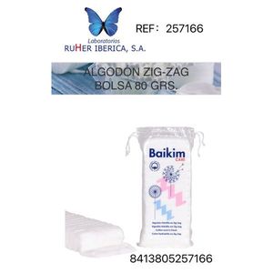 Dischetti di cotone Baikim Zig Zag 80 g per uso medico - Product Image 1
