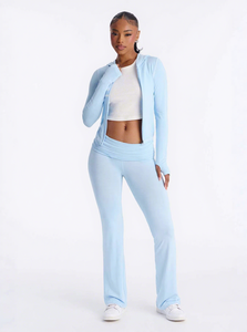 Conjunto Deportivo de Moda 2026 para Mujer, Estilo Occidental y Oriental, Chaqueta Ajustada con Capucha y Estampado de Letras, Pantalones Largos Ajustados - Product Image 2