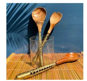 Utensilios para Ensaladas Hechos a Mano, Ecológicos, Aptos para Lavavajillas, para Cocina, Hechos en India - Product Image 6