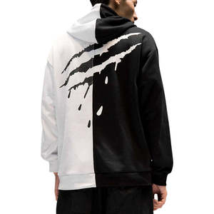 Sweat-shirt à capuche High Street Techwear pour homme, couleur contrastée, style oversize, hip hop, Harajuku, pull-over, style cyberpunk urbain - Product Image 3