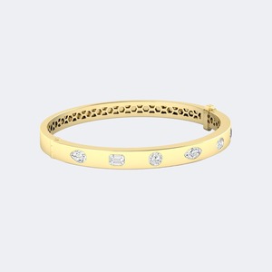 Elegant Multi Shape Lab Grown Diamond Gold <b>Bracelet</b> for Women Luxury Anniversary Wedding Bangle IGI SGL Certified 2.00ctw - Product Image 1