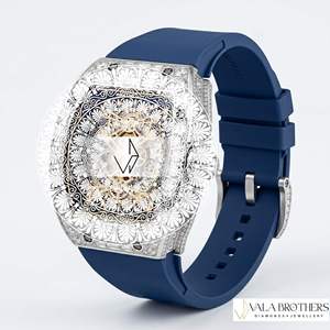 Montre Richard Millee Cartoon Sport en alliage de diamant et cristal, 42 mm, analogique, quartz, acier inoxydable, fermoir déployant, unisexe, luxe - Product Image 1