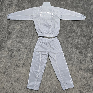 ชุดวอร์มผ้าโพลีเอสเตอร์/ ผ้าฝ้ายแบบซิปรูดขึ้นได้ชุดวิ่งออกกำลังกายแบบ2 1ระบายอากาศ - Product Image 1