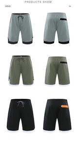 <b>Men</b> Solid Color Polyester Swim <b>Trunks</b> Regular Fit Drawstring Contrast Binding Breathable Shorts - Product Image 2