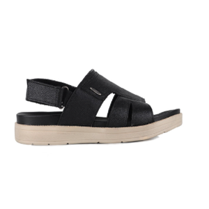Sandales en cuir noir pour hommes, chaussures décontractées à bout ouvert, confortables, design à enfiler pour l'été, pour la marche quotidienne et les voyages - Product Image 5