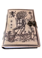 Libro de hechizos en blanco de sombras diario Vintage hecho a mano de cuero genuino viejo trabajo mujeres imprimir brujería suministro Vintage libro de notas