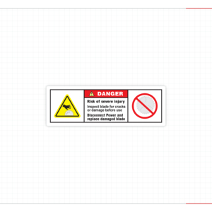 DANGER Warning Adhesive Sticker for <b>Machinery</b> Blade Inspection Rectangular PET Label Durable Industrial Use - Product Image 1