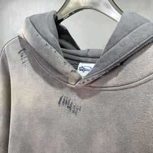 Sudadera con capucha personalizada Fabricante OEM Logo Oversized Pullover Sudadera Vintage Bordado personalizado Lavado ácido Sudadera con capucha Hombres - Product Image 4