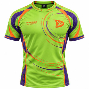 เสื้อเกมมิ่ง Orbital Swirl สีเขียวมะนาว ม่วง ส้ม  ผ้าตาข่าย  ชุดแข่งขันอีสปอร์ต  ชุดเกมมิ่งผู้ชาย  ผ้าตาข่ายสีนีออน - Product Image 2