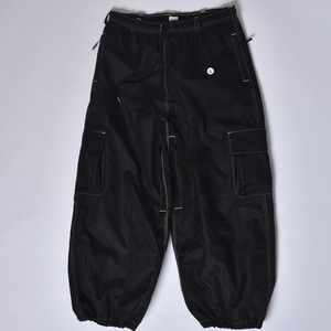 Men's Black Cargo <b>Pants</b> Elastic Waist Breathable Polyester Plus Size Front Logo Design - Product Image 1